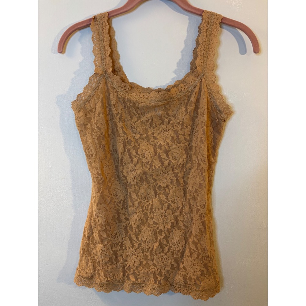 Hanky Panky Beige Stretch Lace Camisole Tank M